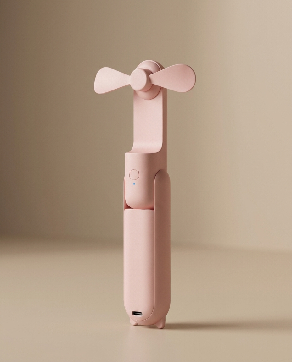 Blush Pink Mini Portable Fan - Premium Studio
